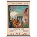 Vintage Travel Poster - New Zealand - Chateau Tongariro
